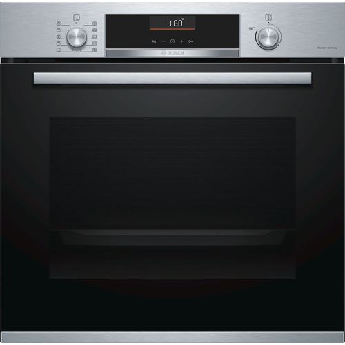 Электрический духовой шкаф Bosch Serie 6 HBG536YS0R [71 л, каталит., оч. паром, гриль, конв., сенсор, ст.-2, дисплей, серебристый, черный]