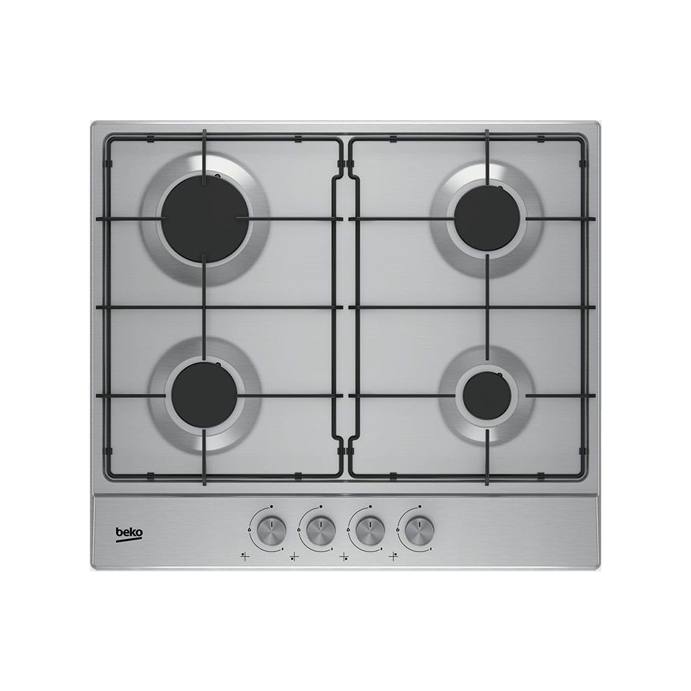 Газовая варочная поверхность Beko HIAG64223SX [нерж. сталь, конф.-4, эл-подж., газконт., реш.-эмал. сталь, серебристый]