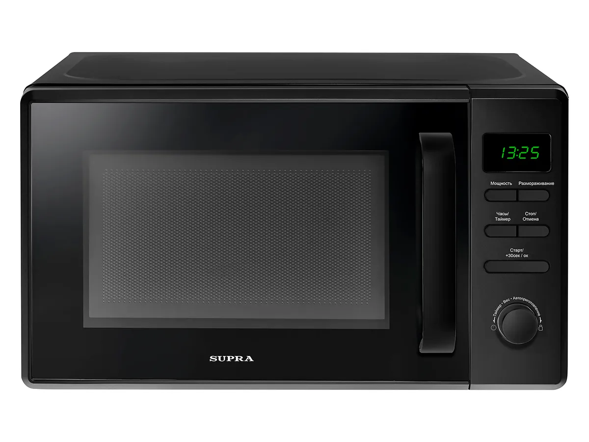 Микроволновая печь SUPRA 20TB40 [20 л, 700 Вт, поворотный механизм, кнопки, дисплей, черный]