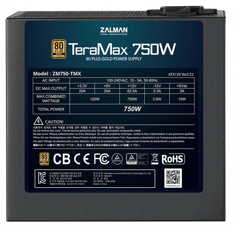 Блок питания Zalman ZM750-TMX Gold 750W ATX