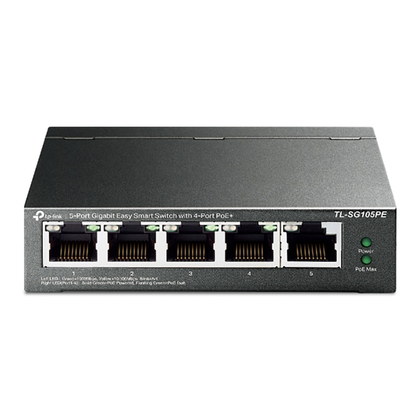Коммутатор TP-Link TL-SG105PE 5G 4PoE+ 65W неуправляемый