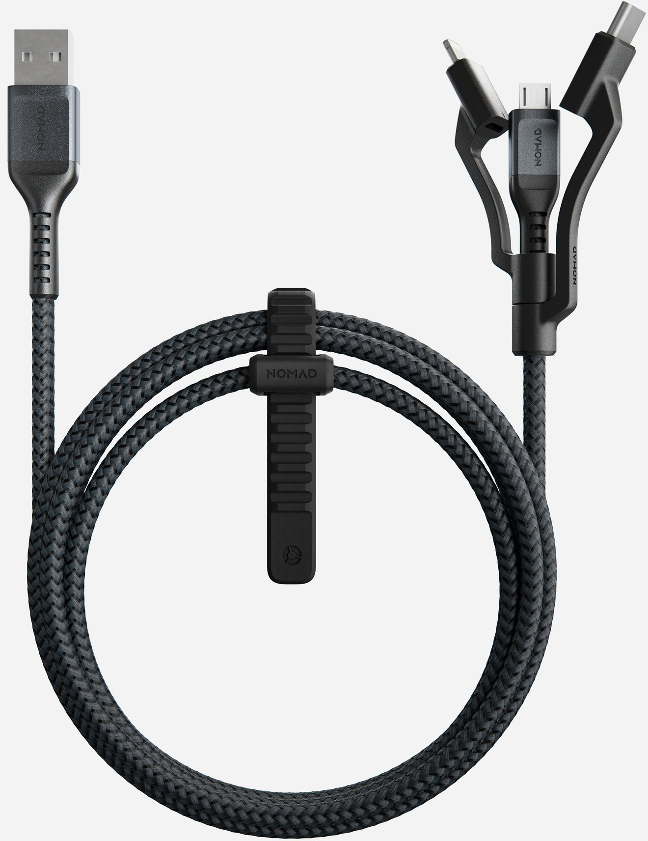 Кабель Nomad Universal Cable Kevlar, интерфейсы Lightning/USB-C/Micro-USB. Длина 1.5 м.