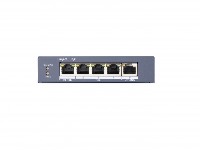 Коммутатор Hikvision DS-3E0505HP-E 5G 3PoE+ 60W неуправляемый