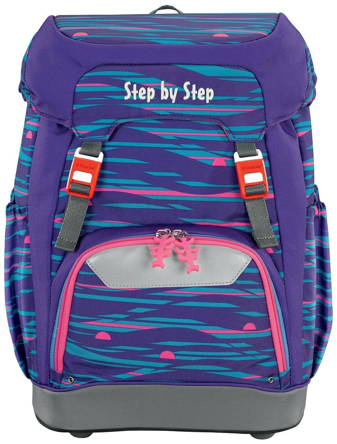 Ранец Step By Step Grade Shiny Dolphins сиреневый/голубой 4 предмета