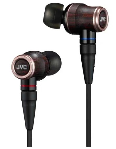 JVC Наушники проводные внутриканальные, модель HA-FW02-F, серия WOOD. Цвет: черный.