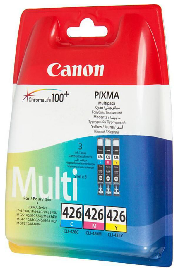 Картридж струйный Canon CLI-426CMY 4557B006 голубой/пурпурный/желтый набор для Canon iP4840/MG5140