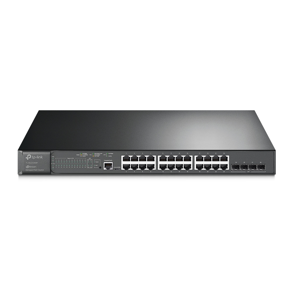 TP-Link TL-SG3428MP JetStream 28-портовый гигабитный управляемый коммутатор 2?го уровня с 24 портами PoE+
