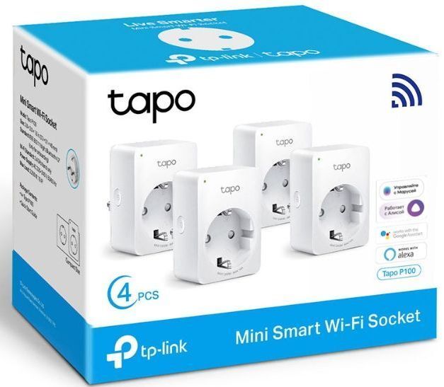 Умная розетка Mini Smart 2.4 GHz Wi-Fi Socket, 4 units, 220-240 V, Max Load 10 A, Bluetooth 4.2 (onboarding only)