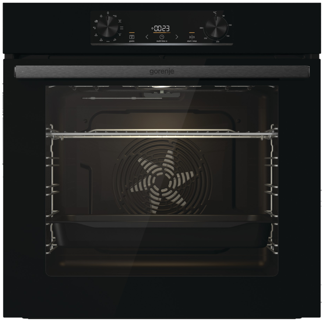 Электрический духовой шкаф Gorenje BO6735E02BK [77 л, эмалированная сталь, дисп., очистка паром, сенсор, черный]