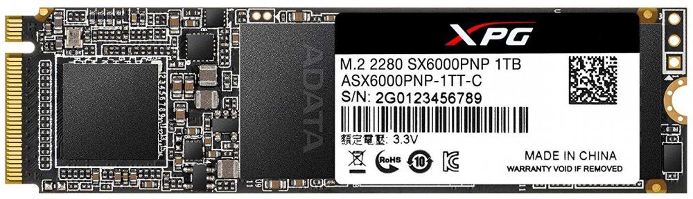 Твердотельный накопитель ADATA SSD SX6000Pro, 1024GB, M.2(22x80mm), NVMe, PCIe 3.0 x4