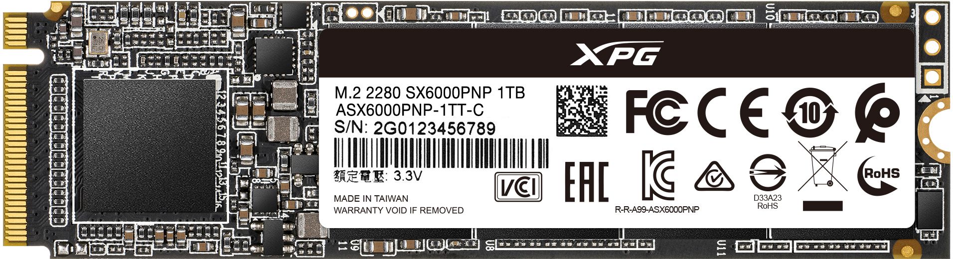 Твердотельный накопитель ADATA SSD SX6000Pro, 1024GB, M.2(22x80mm), NVMe, PCIe 3.0 x4