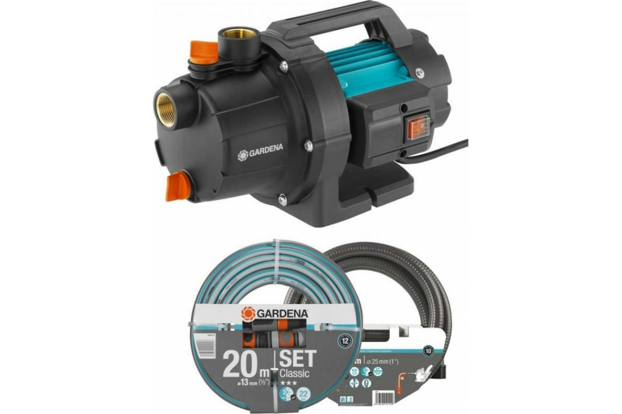 Насос напорный Gardena 3000/4 600Вт 3000л/час (в компл.:набор для полива) (09011-29.000.00)