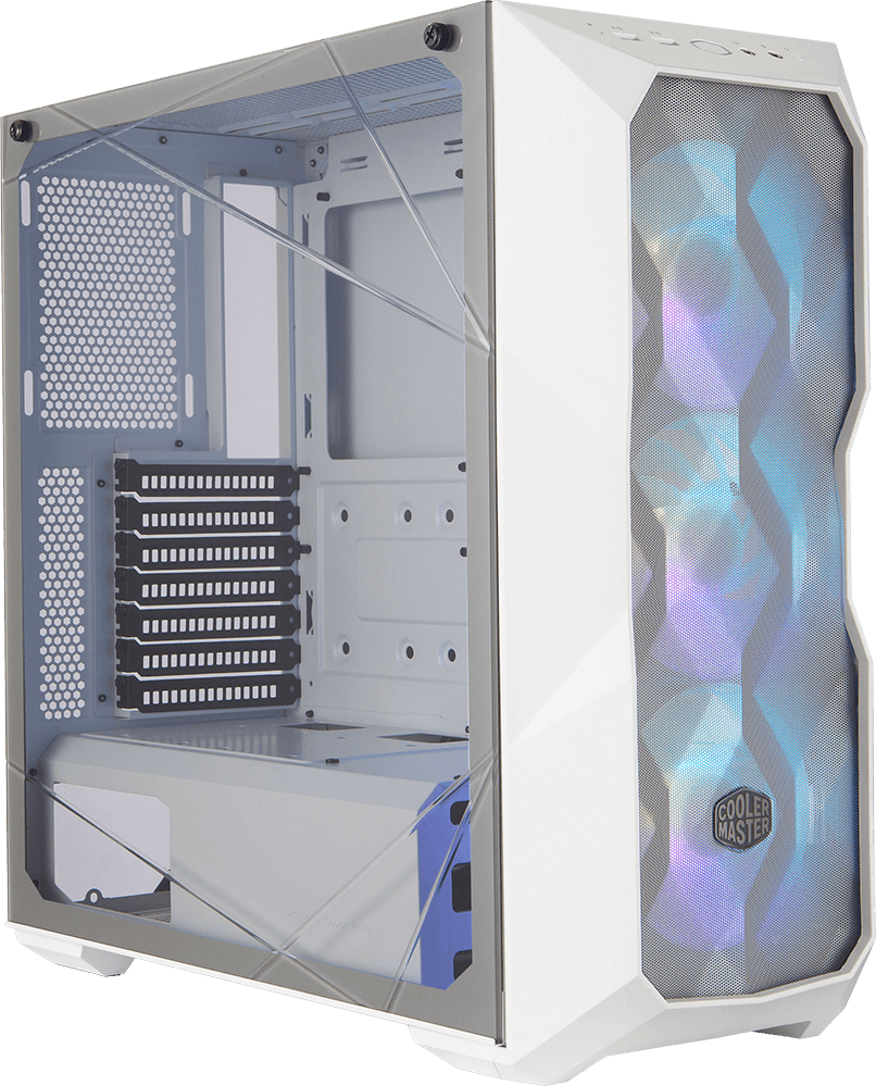 Корпус COOLER MASTER MasterBox TD500 Mesh White Clearance CPU Cooler 165mm/6.49"; Clearance PSU 180mm/7.08", 295mm/11.61" (w/ HDD cage removed); Clearance GFX 410mm/16.1" MidiTower без Б/П ATX MicroATX MiniITX Цвет белый MCB-D500D-WGNN-S01