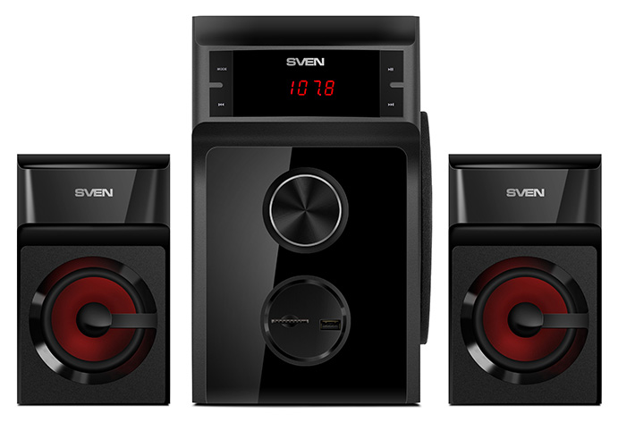 SVEN MS-302, черный, акустическая система 2.1, мощность (RMS): 20 Вт + 2x10 Вт
