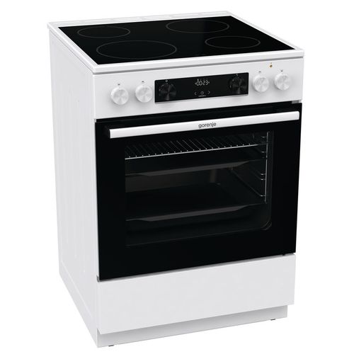 Плита Электрическая Gorenje GEC6C40WD белый стеклокерамика (без крышки)