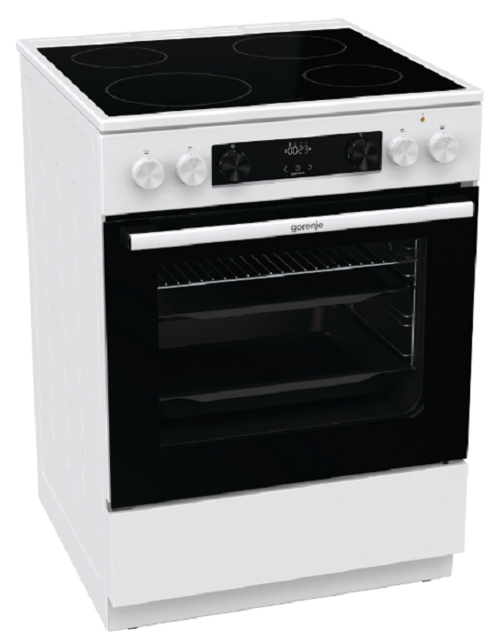 Плита Электрическая Gorenje GEC6C40WD белый стеклокерамика (без крышки)