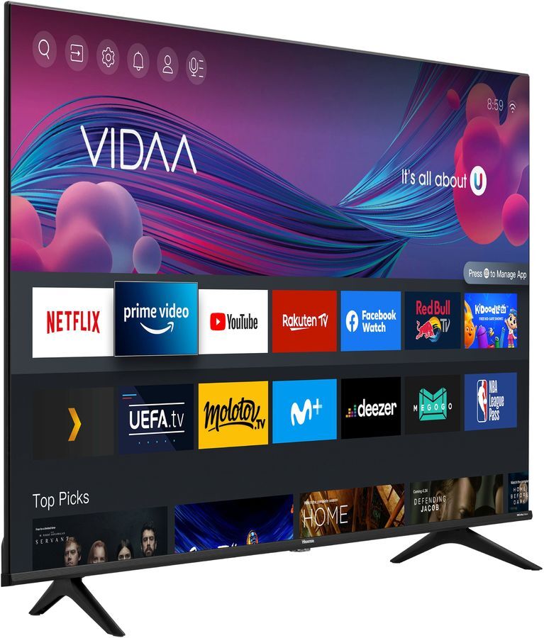 50" Телевизор Hisense 50A6BG, 4K Ultra HD, черный, SMART TV, VIDAA