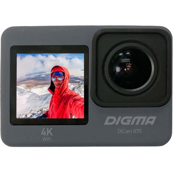 Экшн-камера Digma DiCam 870 серый
