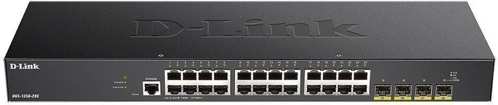 DGS-1250-28X/A1A L2 Smart Switch with 24 10/100/1000Base-T ports