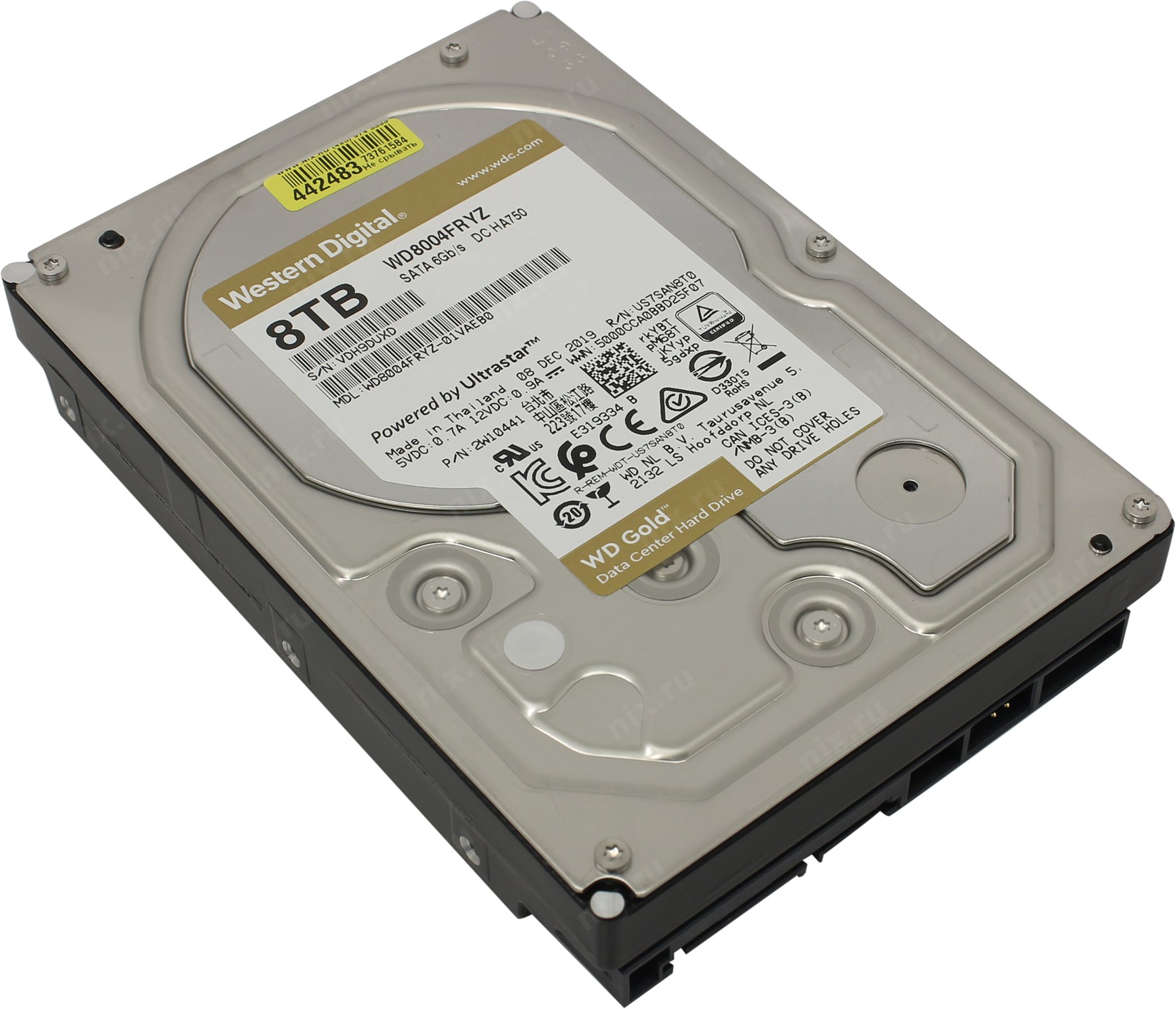 Жесткий диск WD Gold 8ТБ (WD8004FRYZ)