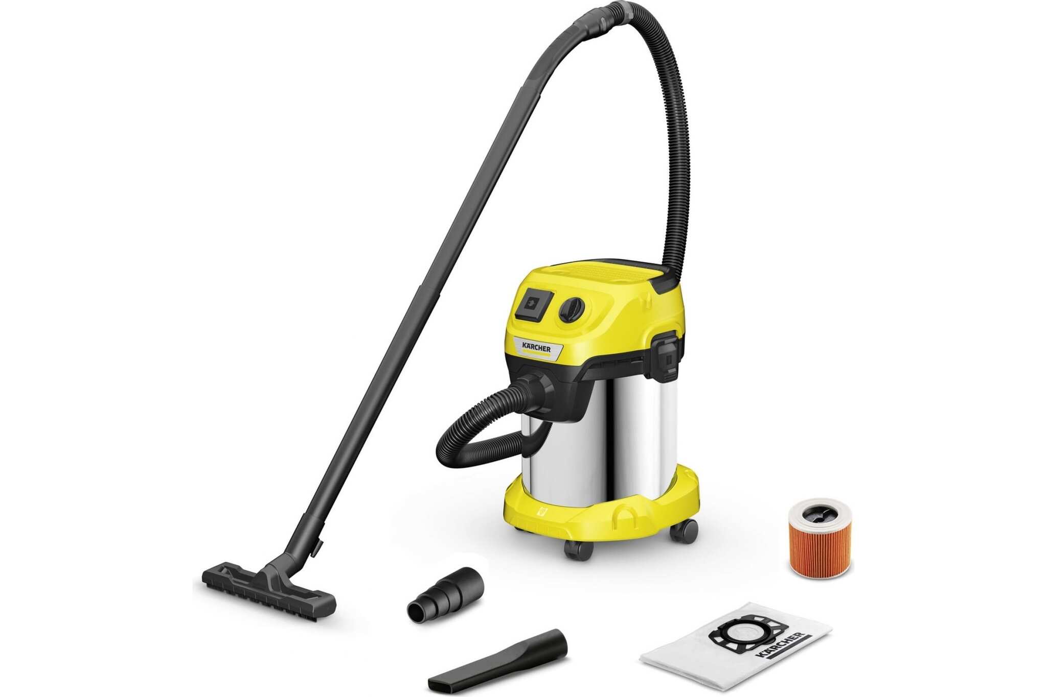 Строительный пылесос Karcher WD 3 P S V-17/4/20 1000Вт (уборка: сухая/сбор воды) желтый