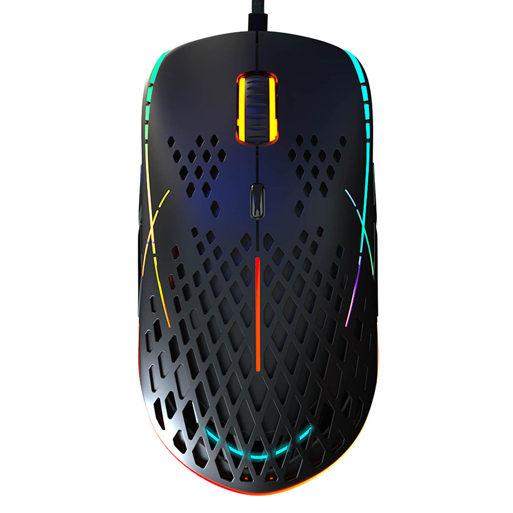 HIPER Aero A-2 Игровая мышь чёрная (USB, 8 кнопок, 6400 dpi, RGB подсветка)