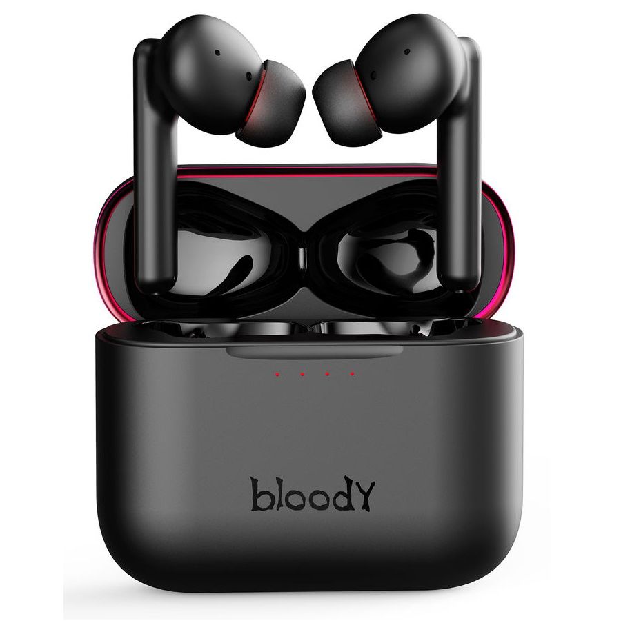 Гарнитура вкладыши A4Tech Bloody M90 черный/красный беспроводные bluetooth в ушной раковине