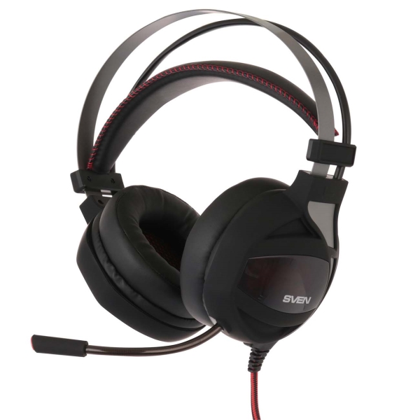 Наушники с микрофоном Sven AP-U996MV черный/красный 2.2м мониторные оголовье