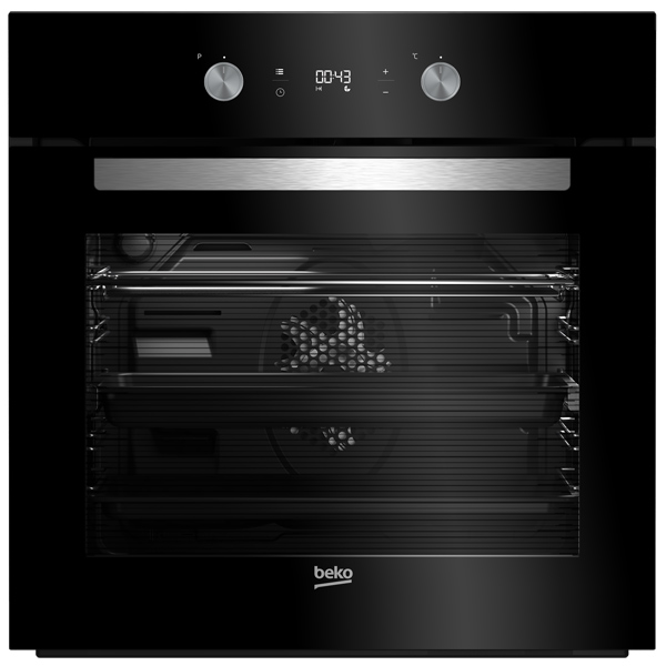 Электрический духовой шкаф Beko BIE24301B [71 л, стекло, дисплей, очистка паром, утапл., сенсор, черный]