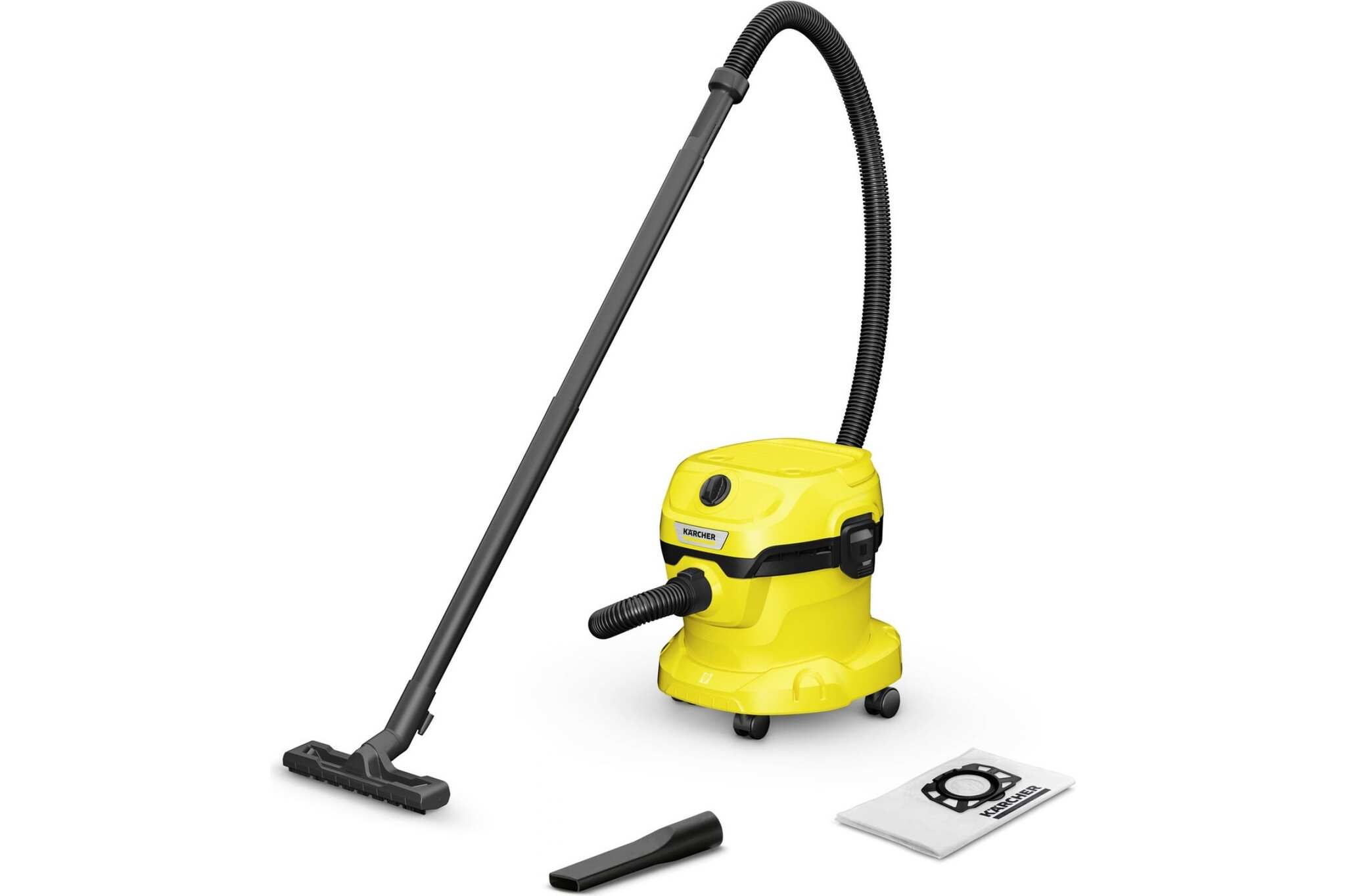 Строительный пылесос Karcher WD 2 Plus V-12/4/18 1000Вт (уборка: сухая/сбор воды) желтый