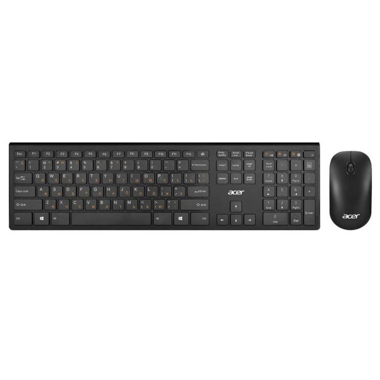 Клавиатура ACER OKR030 Wireless Keyboard and Mouse Combo 2.4G Scissor-foot, Std. Black