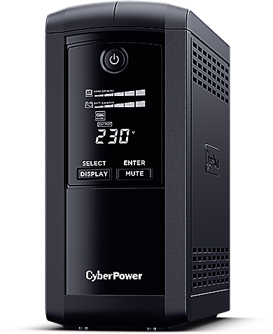 Источник бесперебойного питания UPS CyberPower VP1000ELCD 1000VA/550W USB/RS-232/RJ11/45  (4 EURO)