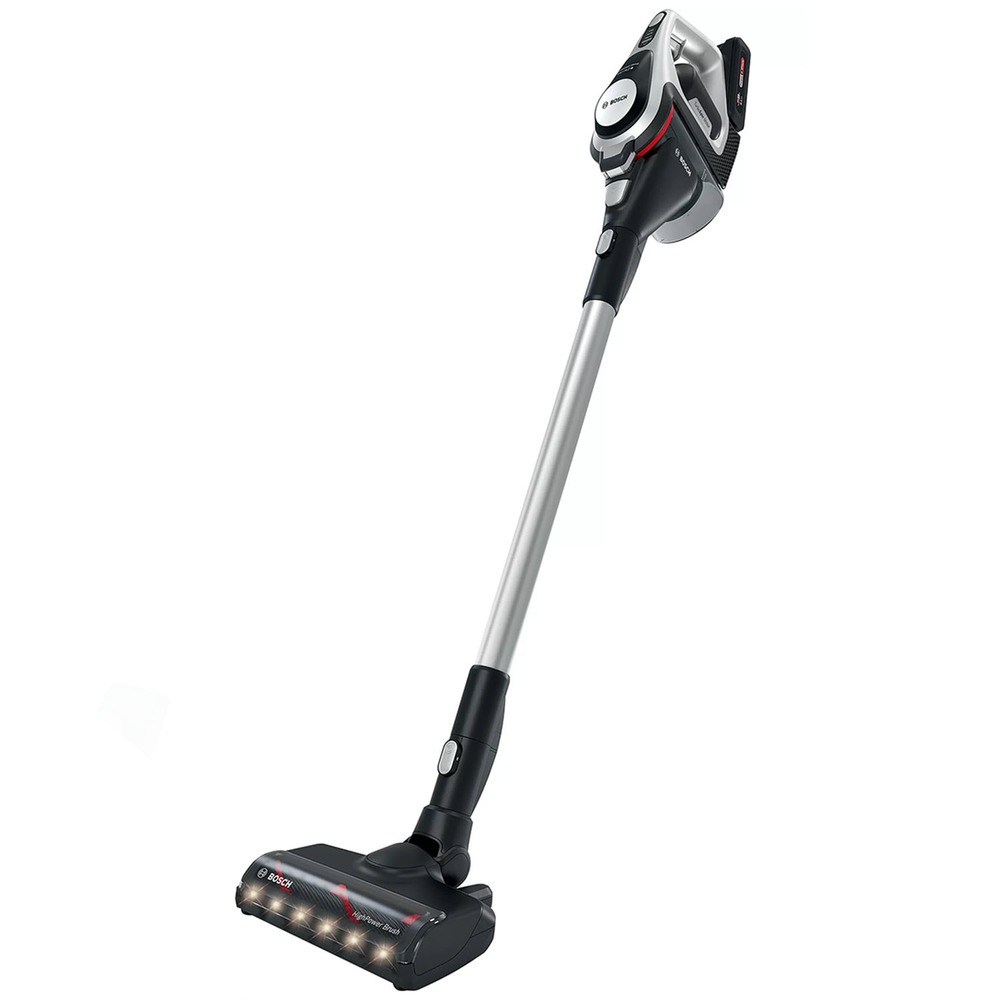 Пылесос вертикальный Bosch BCS8224WA [Li-Ion, до 65 мин, сухая, рег. мощности, HEPA, белый алюминий]
