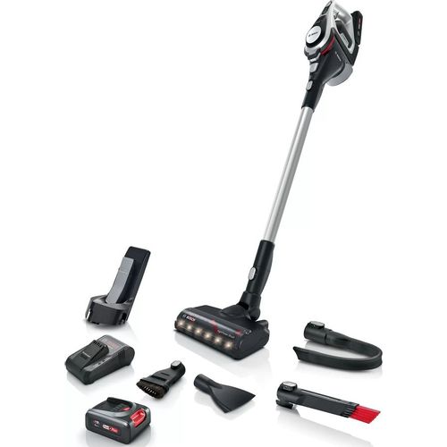 Пылесос вертикальный Bosch BCS8224WA [Li-Ion, до 65 мин, сухая, рег. мощности, HEPA, белый алюминий]
