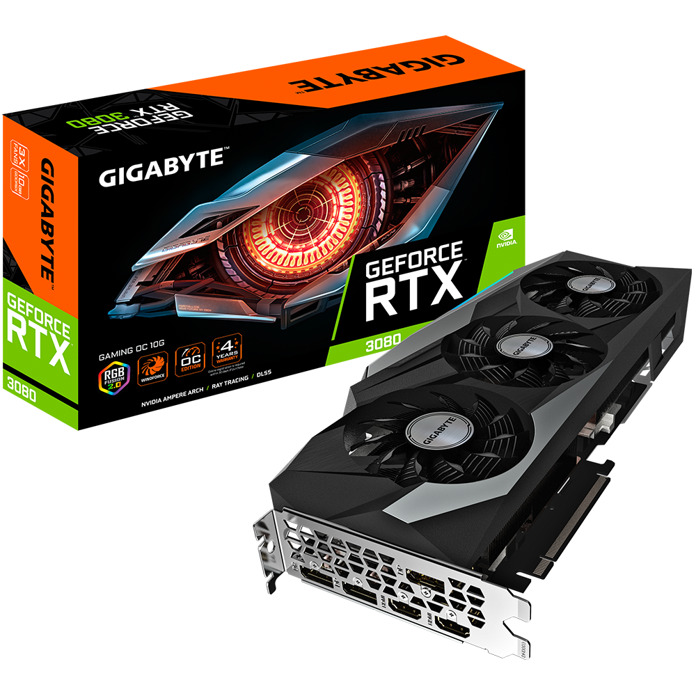 Gigabyte GV-N3080GAMING OC-10GD V2 RTL {GDDR6X, 320bit, 2xHDMI, 3xDP LHR} LHR