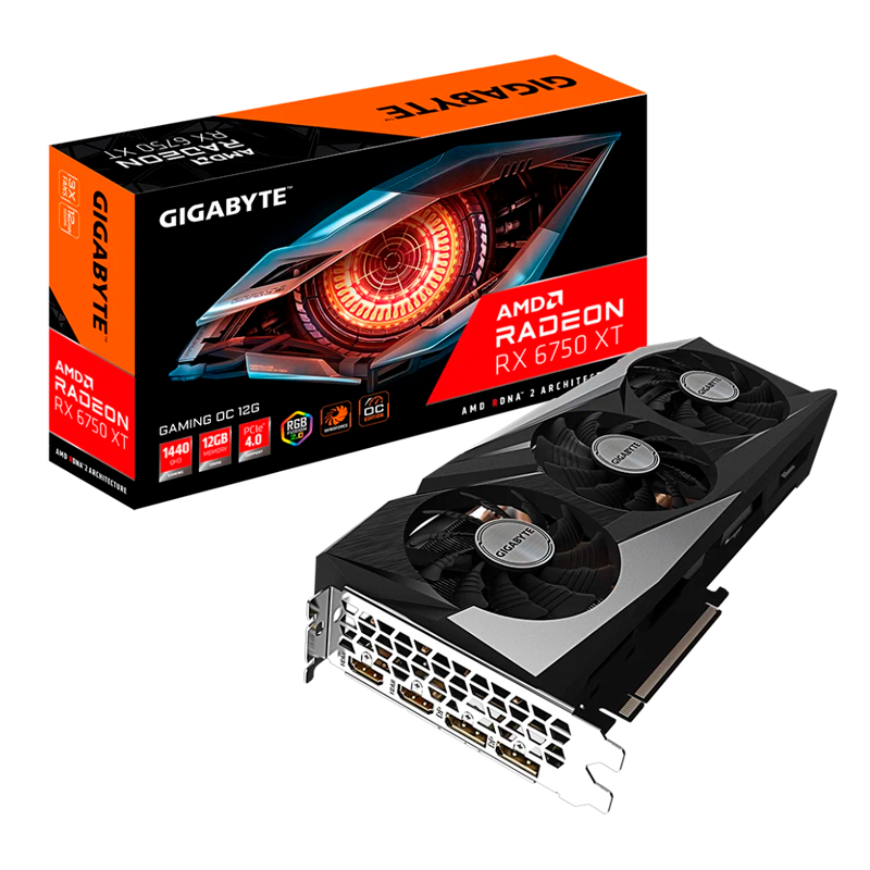 Видеокарта Gigabyte PCI-E 4.0 GV-R675XTGAMING OC-12GD AMD Radeon RX 6750XT 12288Mb 192 GDDR6 2533/18000 HDMIx2 DPx2 HDCP Ret