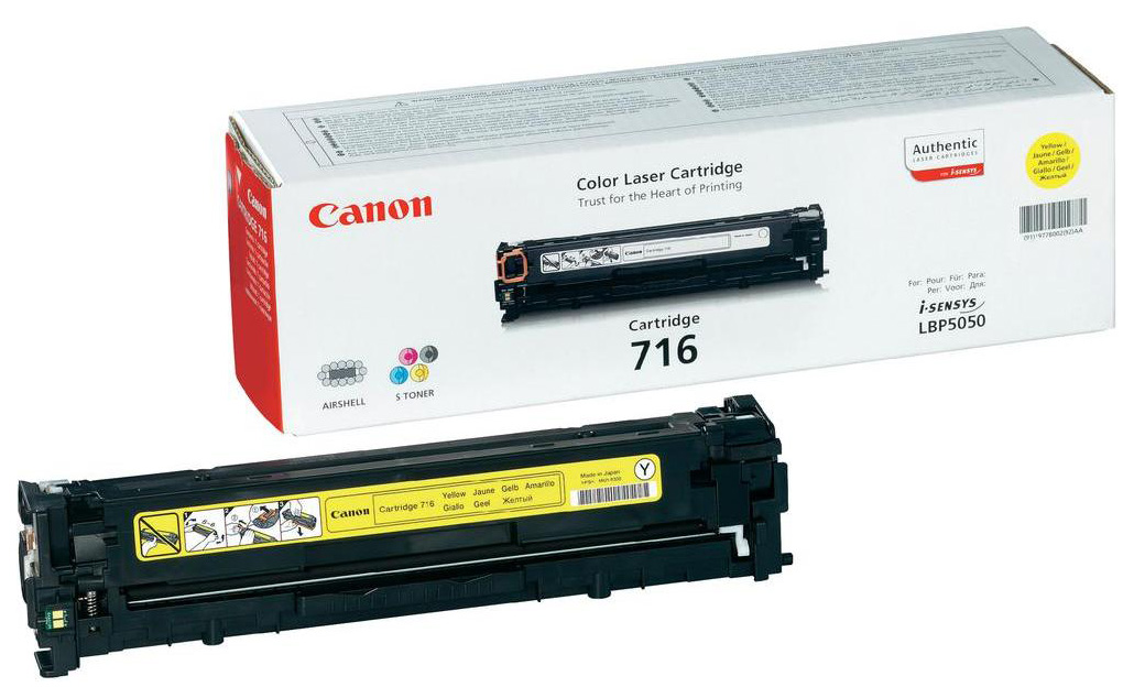 Картридж лазерный Canon 716Y 1977B002 желтый (1500стр.) для Canon LBP-5050/5050N