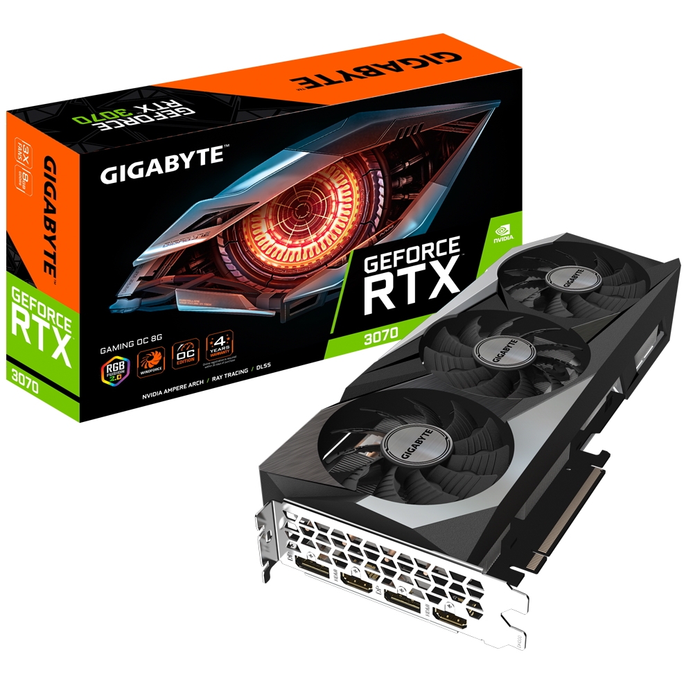 Видеокарта GIGABYTE GeForce RTX 3070 GAMING OC rev. 2.0 LHR (GV-N3070GAMING OC-8GD 2.0)