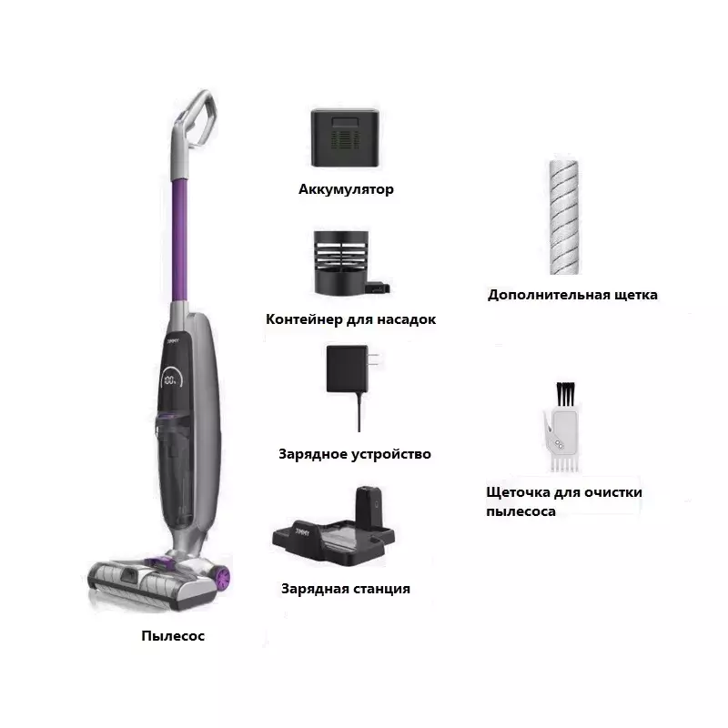 Пылесос вертикальный Jimmy HW8 Pro Graphite+Purple Cordless Vacuum&Washer с функцией влажной уборки