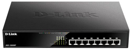 Коммутатор D-Link DGS-1008MP/B1A 8G 8PoE 125W неуправляемый