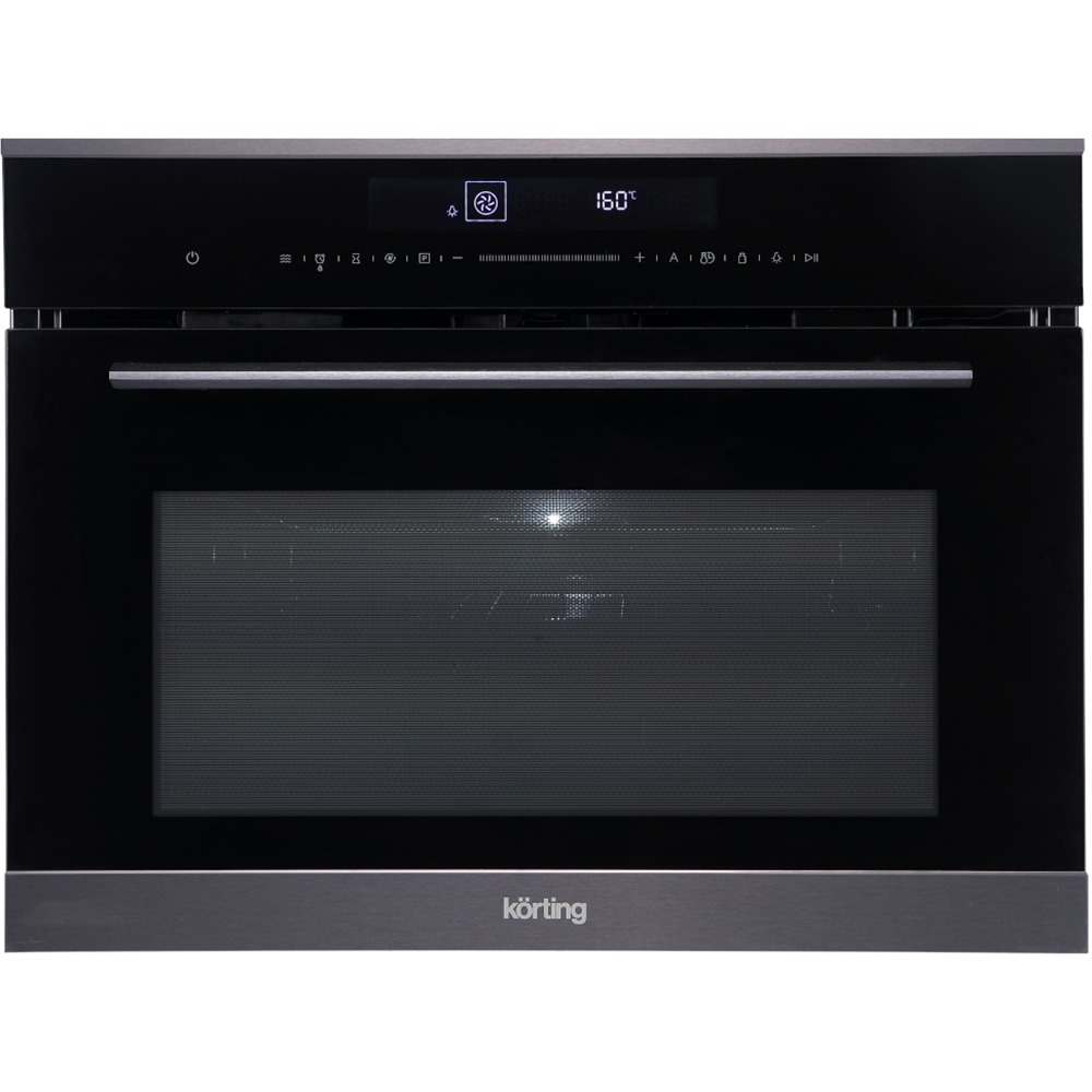 Электрический духовой шкаф Korting OKB 3250 GNBX MW [50 л, нержавеющая сталь, дисп., эмаль легкой очистки, сенсор, черный]