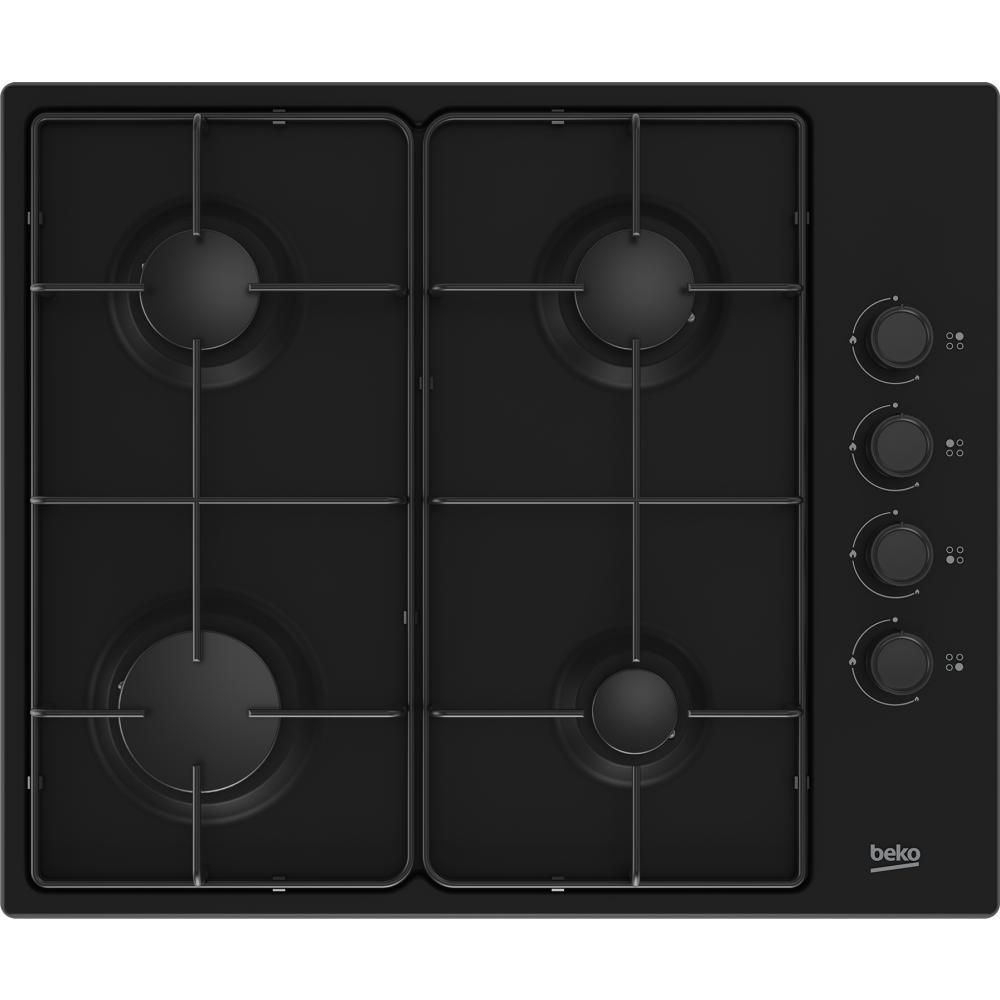 Газовая варочная поверхность BEKO HIGG 64123 SB [эмал. сталь, конф.-4 шт, эл-поджиг., газконт., реш.-эмал. сталь, черный]