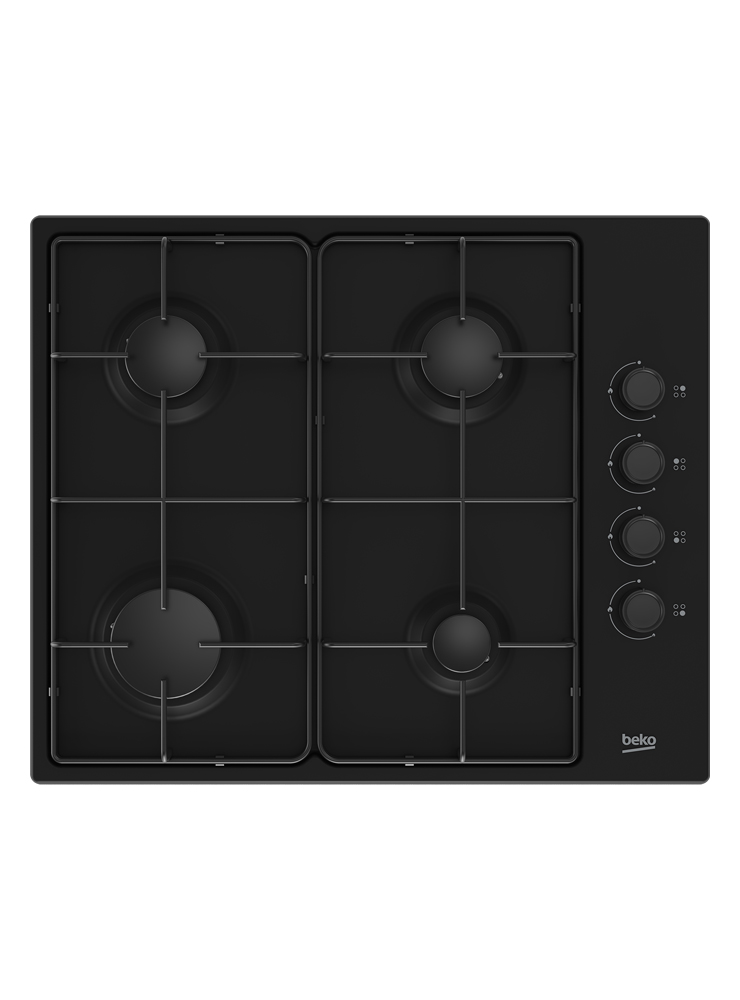 Газовая варочная поверхность BEKO HIGG 64123 SB [эмал. сталь, конф.-4 шт, эл-поджиг., газконт., реш.-эмал. сталь, черный]