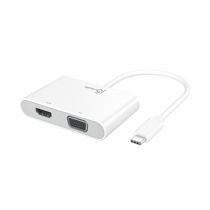 Переходник j5create USB-C на HDMI и VGA с USB Type-A 3.0/Power Delivery.