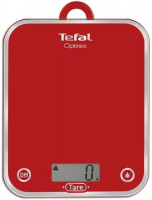 Весы кухонные TEFAL BC5003V2, до 5 кг, красный