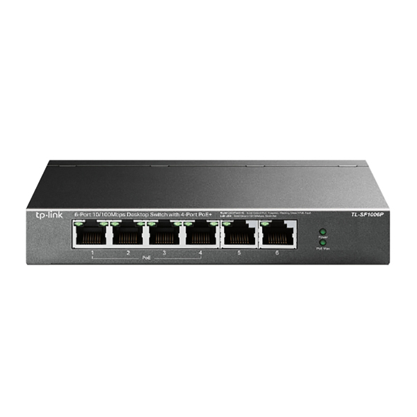 Коммутатор 4-port 10/100 Mbit / s unmanaged PoE + switch with 2 10/100 Mbit/s Uplink ports