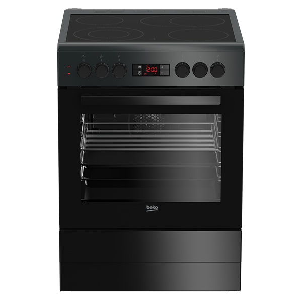 Электрическая плита Beko FSM67320GAS [60 см, эмалированная сталь, конфорок - 4, 65 л, гриль, конвекция, ящик, дисплей, черный]
