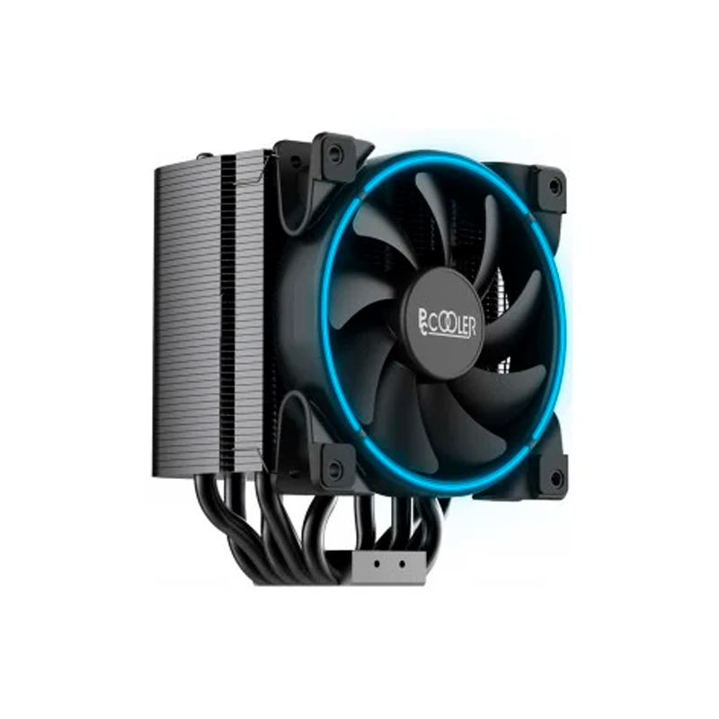 Кулер PCCooler GI-H58UB CORONA B LGA2066/2011/1366/115X/775/AM4/3/3+/AM2/2+/FM1/2/2+ (10 шт/кор, TDP 240W, 120mm PWM SilentPro Blue LED FAN, 5 тепловых трубок 8мм, 1000-1800RPM, 26,5dBa)