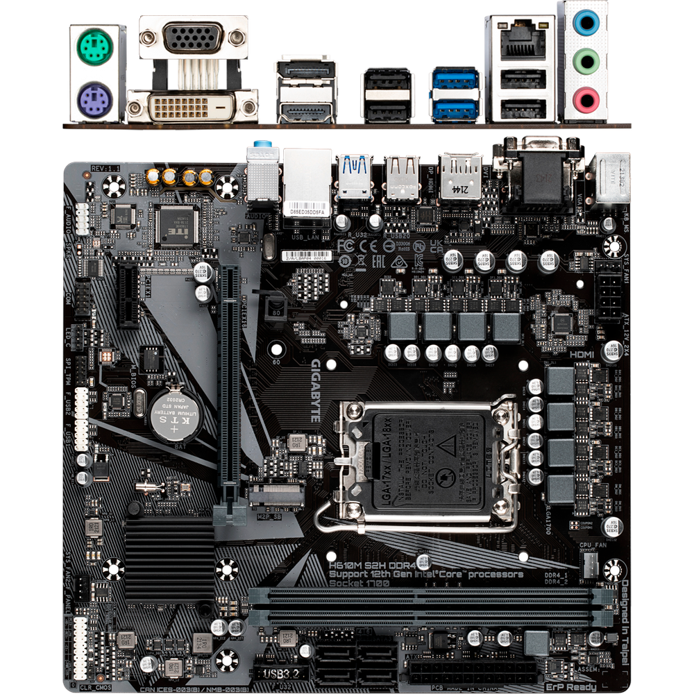 Материнская плата Gigabyte H610M S2H DDR4 Soc-1700 Intel H610 2xDDR4 mATX