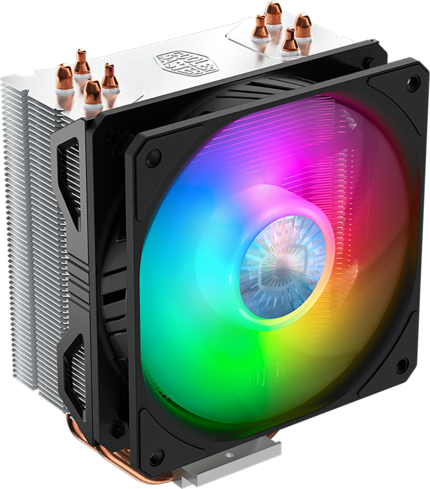 Кулер для процессора Cooler Master Hyper 212 ARGB [150 Вт, основание-алюминий\медь, теплотрубок-4, 650 об/мин-1800 об/мин, 27 дБ, 4 pin]